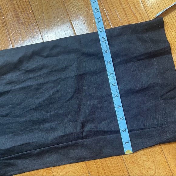 LOFT black linen jumpsuit romper wide leg pants belted Sz 6 - Picture 11 of 16